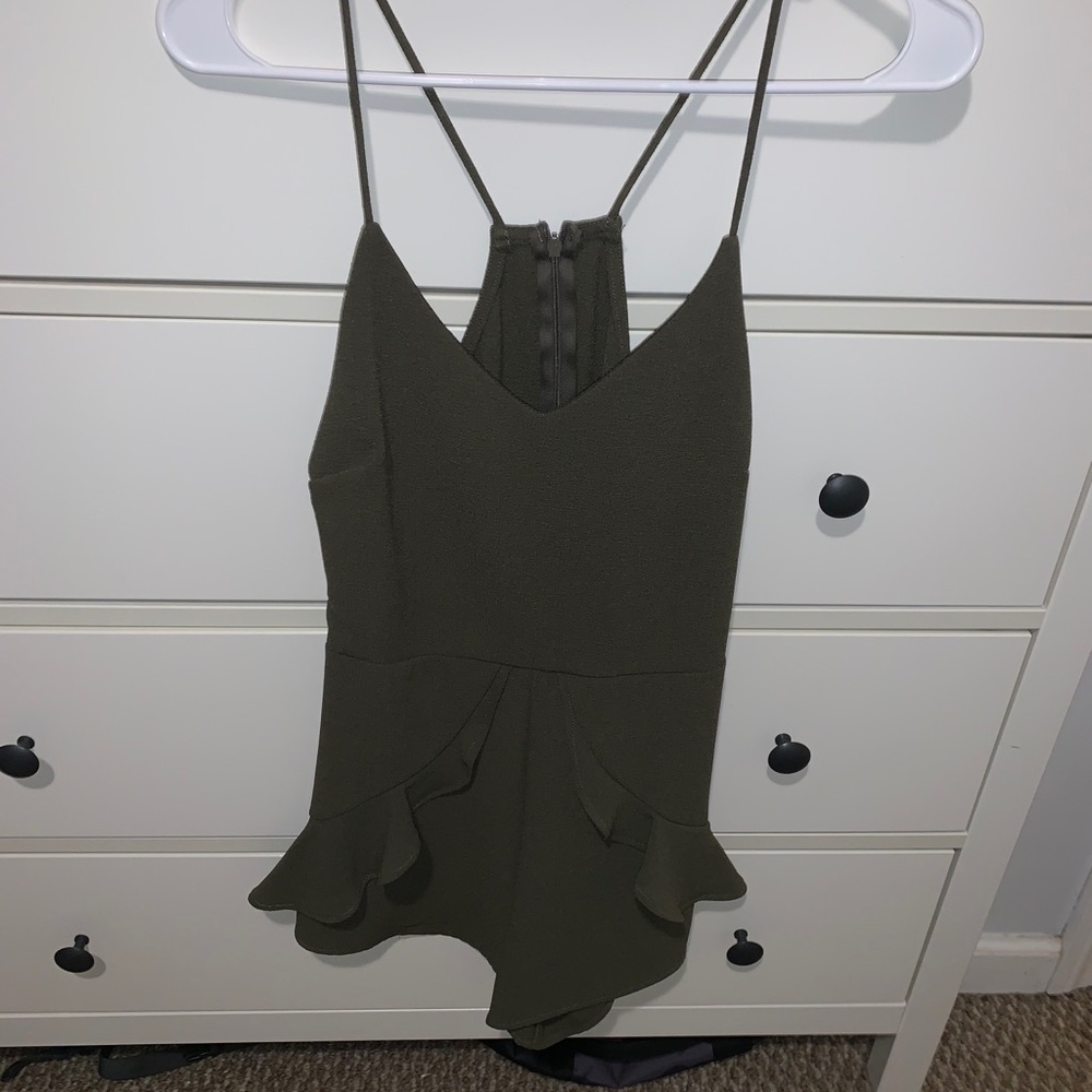 Olive green romper from local boutique